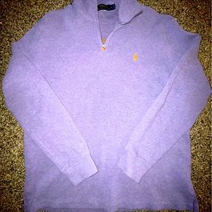 Polo Ralph Lauren Men's 1/4 Zip Purple Sweater Size L